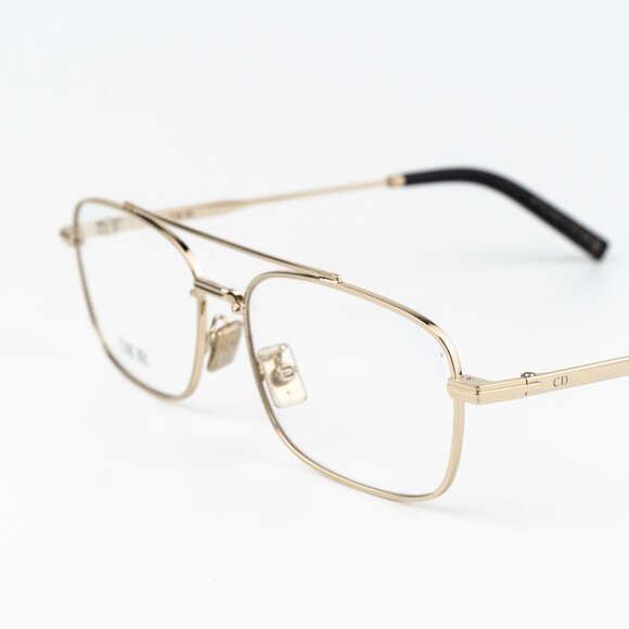 Dior Men Eyeglasses Metal Shiny Clear Gold Demo Geometric DM50057U 032 BRAND NEW - Picture 3 of 10